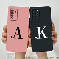 For Huawei Nova 7 SE 5G / P40 Lite (5G) CDY-NX9A CDY-NX9B Cute Initial Letters Lens Protective Shock