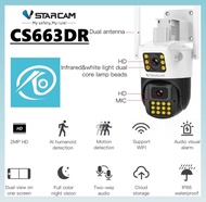 กล้องวงจรปิด Wi-Fi มี2กล้อง 2เลนส์ Vstarcam CS663DR มุมกว้างหมุนได้360องศา Aiไมค์ลำโพงใน ได้ภาพสีกลา