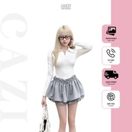 Cazi Faye Venus Skirt - Ruffled hem Skirt with bow