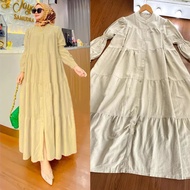 Priskila Cell ZOYA MAXY Bahan KATUN RAYON LD 110 CM KANCING HIDUP Dress Import Wanita Dewasa Gamis 2