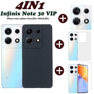 4in1สำหรับ Infinix Note 30 VIP เคสโทรศัพท์ Infinix Note 30เคสอ่อน Infinix Note 30 5G เคสโทรศัพท์ + ฟิล์มกระจกเทมเปอร์ + ฟิล์มเลนส์ + ฝาหลัง