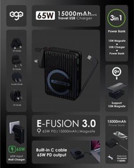 E-Fusion3 @ 15000mAh 外置電火牛 旅行轉插 無線充電器 行動電源 Magsafe