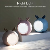 Cartoon Small Night Light Bedroom Lamp Touch Dimming Sleep Lamp Lampu Tidur Lampu Belajar Study Lamp