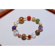 With Agarwood, Southern Red, Hetian Jade, Purple Dragon Crystal, Pearl, Amethyst, White Crystal, Mam