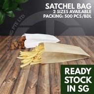 Paper Waffle Bag (500pc)/ Paper Satchel Bag / Goreng Paper Bag / Chicken Wing Paper Bag / Snacks Bag/ Takeaway Paper Bag