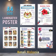 A4 poster laminasi sejarah Malaysia hari merdeka Madani school decor hiasan sekolah Scrapbook buku s