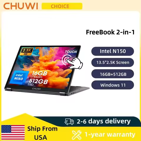 CHUWI FreeBook 2-in-1 Touch Screen Laptop 13.4'' Intel N150 16GB LPDDR5 RAM 512GB SSD FHD 2520x1680 