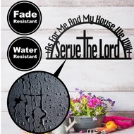CIFbuy 2D Metal Bible Verse Wall Decor "As For Me And My House" Black Christian Religious Home Sign