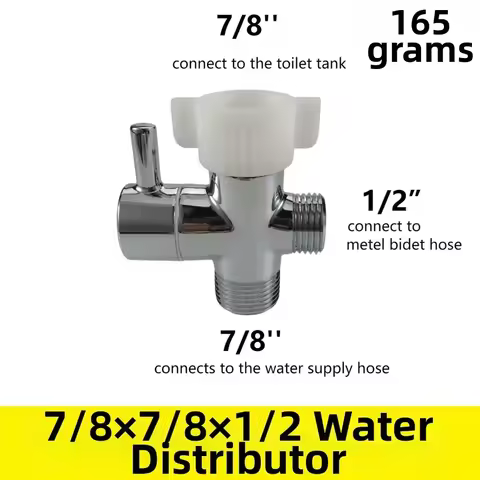 Bidet T Adapter With Shut Off Valve 3 Way Brass T-valve For Bidet 7/8''X 7/8''X 1/2'' Tee Connector 