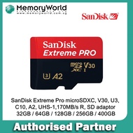 SanDisk Extreme PRO® microSDXC™ UHS-I Card 64GB/128GB/256GB/400GB.Lifetime Limited Warranty.**SanDis