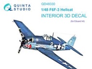 ㊣ Quinta Studio 1/48 F6F-3 美軍地獄貓戰機Hellcat 牛魔王 3D立體浮雕水貼Q48330