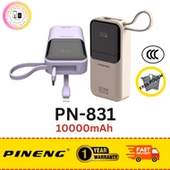 [3C CERTIFIED] Pineng PN-831 PD10000mAh Power Bank Built-In Cable 22.5W Original Pineng - 1 YEAR WAR