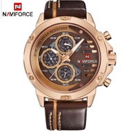 JAM TANGAN PRIA NAVIFORCE NF9110 NF-9110M NF 9110 CHRONO AKTIF LEATHER BATTERY ORIGINAL GARANSI WATE