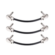 Myhome-sg ammoon 15cm/ 6in Guitar Effect Pedal Instrument Patch Cable 1/4" Silver Right-angle Plug B