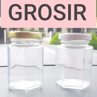 / 10 PCS 110 Haxegonal HEXAGON GLASS BottleML, GLASS Jar - Hexagon shape: Zinc cap