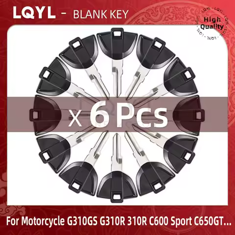 6PCS New Blank Key Motorcycle Replace Uncut Keys For G310GS G310R 310R C600 Sport C650GT