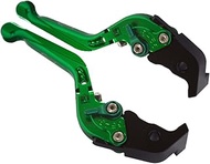 Carbony Color Lever Brake Clutch Left & Right Set Green (Extended Lever Black Adjuster Orange) Yamah