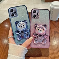 For Xiaomi Poco X5 5G Case Soft Silicone Bling Electroplated TPU Cell Phone Casing For Xiaomi PocoX5 5G Back Cover Bear Stand