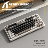 Attack Shark X85 PRO 75% Tri Mode Mechanical Keyboard Smart Color Screen 4000mAh Large Battery Gaske