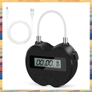(GRSU) Smart Time Lock LCD Display Time Lock Multifunction Travel Electronic Timer Waterproof USB Re