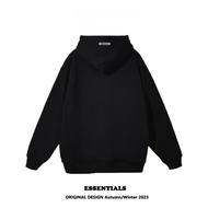 Essentials เสื้อฮู้ด เสื้อสเว็ตเชิ้ต มีกาวด้านหลัง Double Line Couples High Street หลวม แจ๊กเก็ต ฤดู