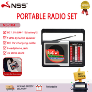 NSS NS-104    Radio Fm Am Sale Radio Rechargeable Radio AM/FM/SW 3 BAND RADIO World receiver