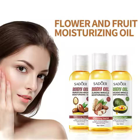 Natural Avocado Almond Oil Smoothing Skin Face Oil Moisturizing Argan Relaxing Massage Oil Hair Repa