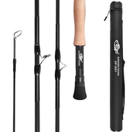 SF SF-001 Fly Fishing Rod 4 Piece 3/4wt 7.6ft, 5/6wt 7/8wt 9ft Matt Black Trout Fly Rod IM7 Carbon F