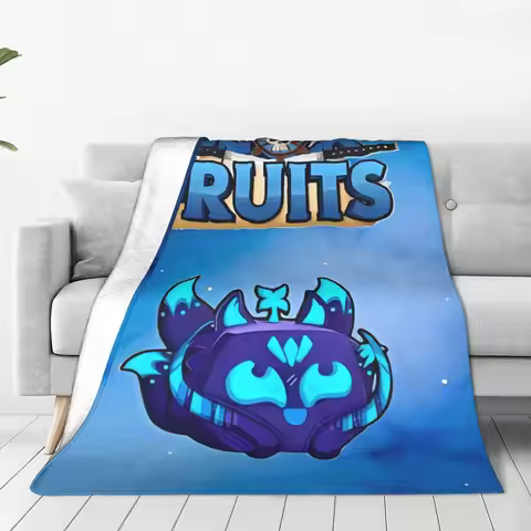 Blox Fruits Gaming Game Fleece Throw Blanket Robloxx Blankets for Bedding Office Lightweight Plush T