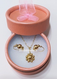 10k gold earring and necklace set
