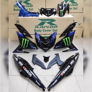 [READY STOCK] RAPIDO COVER SET Y15ZR V1/V2 MONSTER GP EDITION 2020 BLACK (STICKER TANAM/AIRBRUSH)