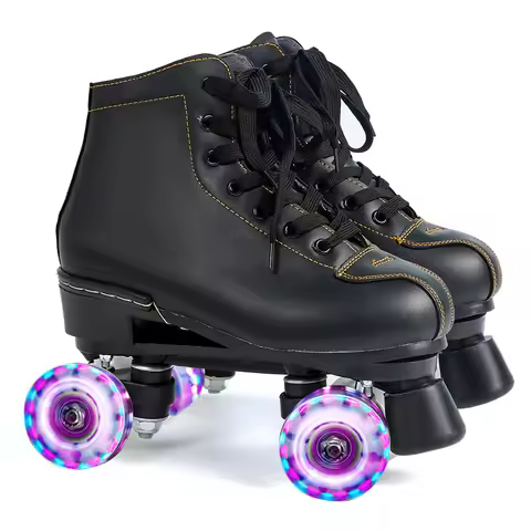 Black and white skates adult flash skates skating rink wheels roller skates roller skates.