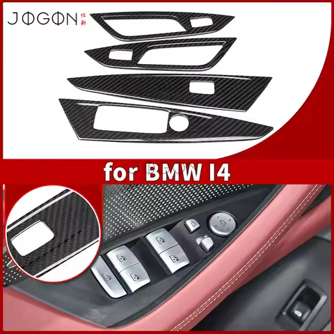 For BMW 4 Series I4 M440i G26 2022-2025 Window Switch Panel Trim Real Carbon Fiber Interior Accessor