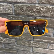 (Bros Woo) Korean One-piece Big Frame Sunglasses for Women Retro UV Protection Casual Sports Shades 