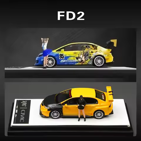 TM In Stock 1:64 Art Work FD2 SPOON Cartoon Diecast Diorama Car Model Collection Miniature Toys Time