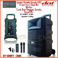 Speaker Portable DAT 12 Inch DT-1210FT Bisa Bluetoot Free Mic Wireless