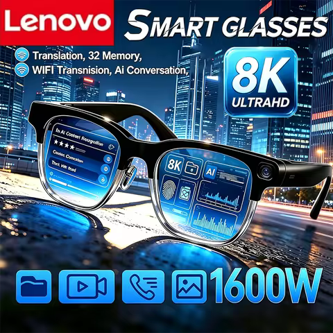 Lenovo AI Smart Eyewear 8K Touch Control Glasses Wireless Bluetooth Remote Photo Video Recording Tra