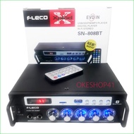 amplifier fleco sn-808bt bluetooth stereo karaoke + mp3 player + radio