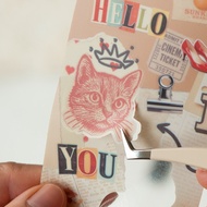 Time Scrapbook Series: Magazine Style Matte PET Sticker & Cut PET Film Sticker