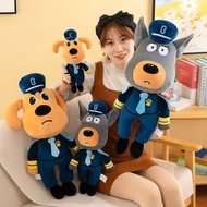 Cartoon Police Dog Plush Doll Doll Sheriff Doberman Police Officer Children's Toys Birthday Gifts Bo
