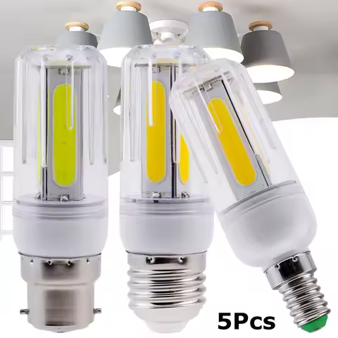 5Pcs LED COB Corn Light Bulbs E27 E26 E14 E12 B22 Lamps 220V 110V 12W 16W Bright White Ampoule Bombi