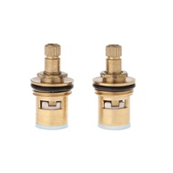 JoJo♥2 Pcs Faucet Replacement Brass 1/4 Turn G1/2" Ceramic Disc Cartridge Hot Cold Tap Valve