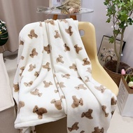 Summer Blanket Flannel Throw Blanket Cartoon Knee Blanket