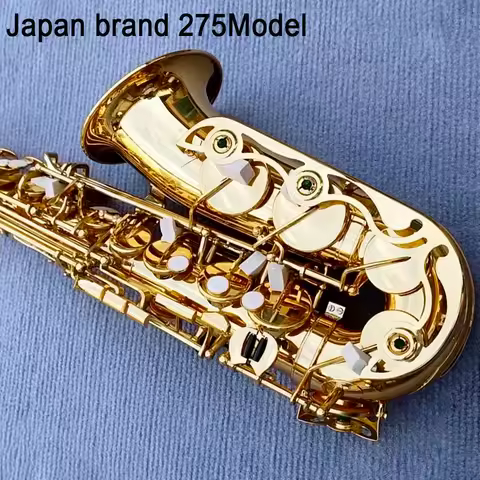 Japan Top Alto Saxophone 275 model Eb-flat Gold Lacquer Alto Sax Brass Musical Instrument With Case 