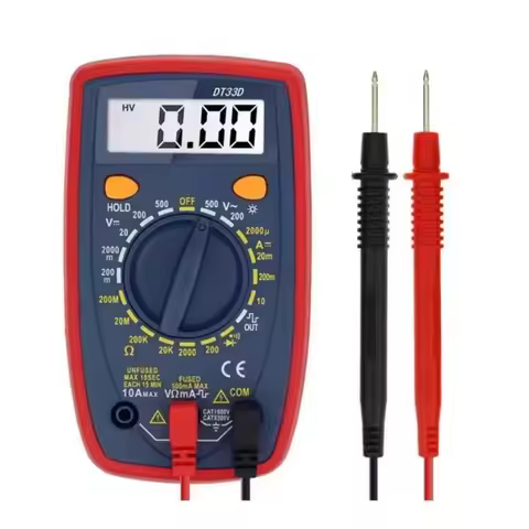 Factory Hot Sale DT33D AC DC Voltage LCD Digital Clamp Multimeter Electronic Tester With Blue Displa