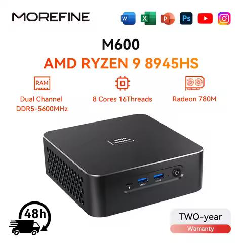 MOREFINE Mini Pc Gamer CPU Ryzen 9 8945HS AMD R7 8845HS R7-8745HS R5-8645HS 2.5G LAN Windows11PRO De