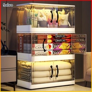 Salvo Transparent Foldable Storage Box Organizer Plastik almari baju Chest Clothes Storage Drawer Ca