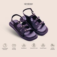 SIRMIONE Noemi Series - Gladiator Sandals | Women's Gladiator Flat Sandals (Black)