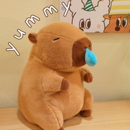 [Slow Pull] Runny Nose Capybara Teddy Bear, Brown Capybara Bear Size 30cm 55cm 70cm 90cm, Soft Guine