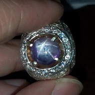 Dijual Natural purplish blue safir star srilangka bukan jamrud